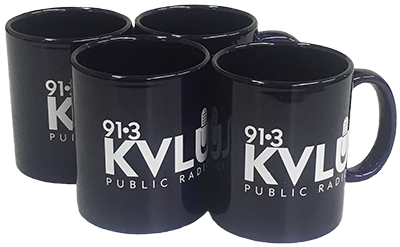 Set of 4 KVLU Cobalt Coffee Mugs